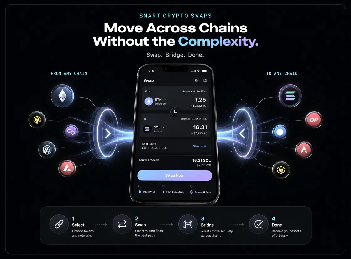 Smart Crypto Swaps — move across chains without the complexity